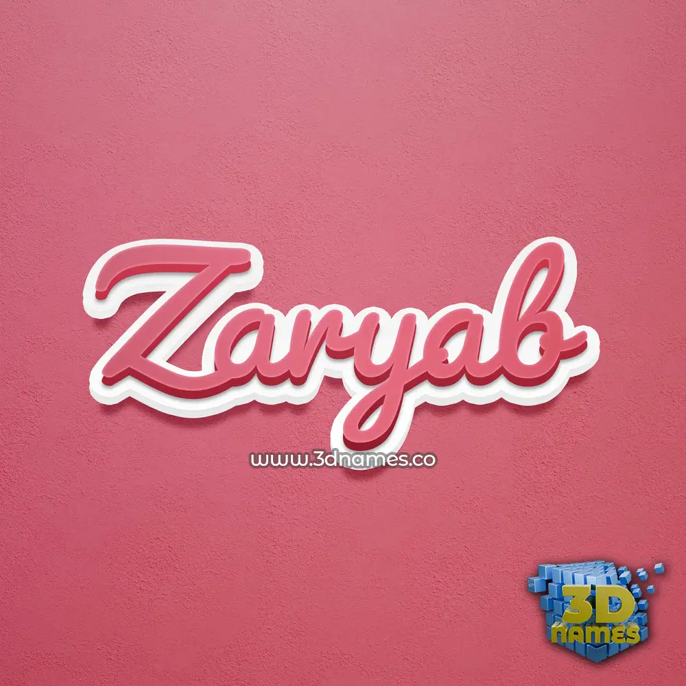 zaryab in Red Scribble style - 3D name wallpaper