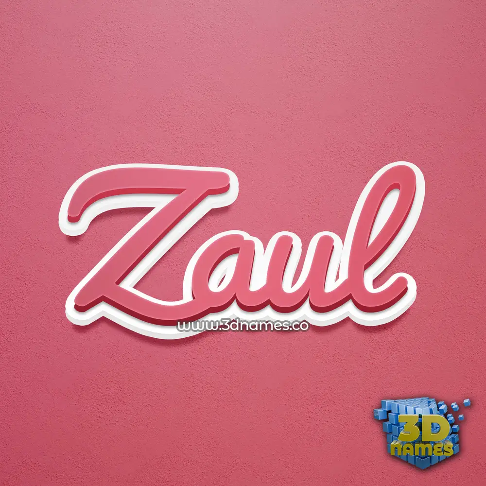 zaul in Red Scribble style - 3D name wallpaper