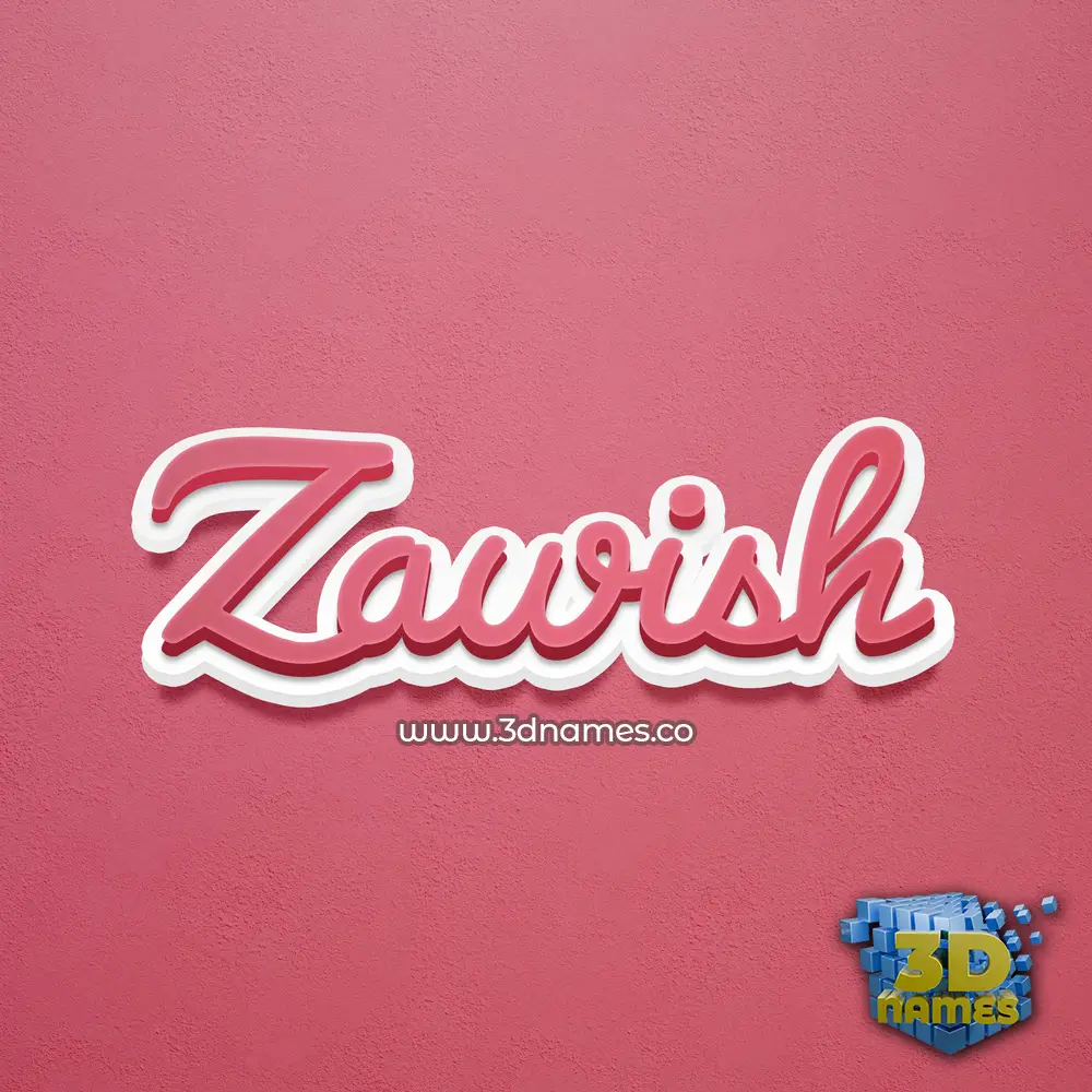 zawish in Red Scribble style - 3D name wallpaper