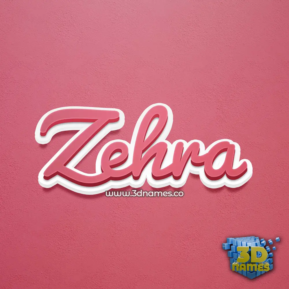 zehra in Red Scribble style - 3D name wallpaper
