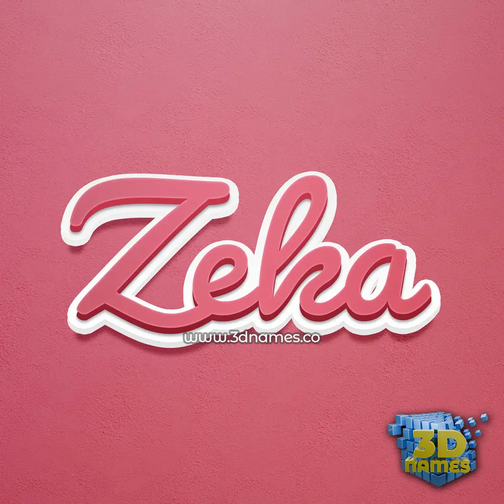 zeka in Red Scribble style - 3D name wallpaper
