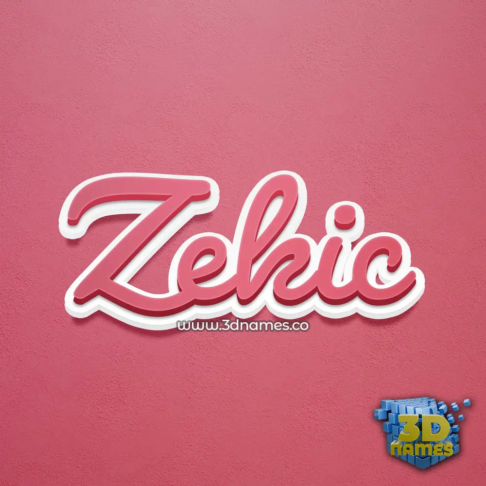 zekic in Red Scribble style - 3D name wallpaper