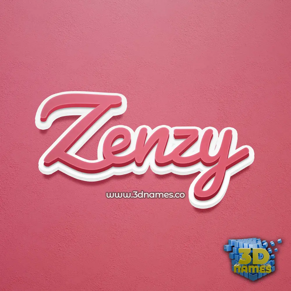 zenzy in Red Scribble style - 3D name wallpaper