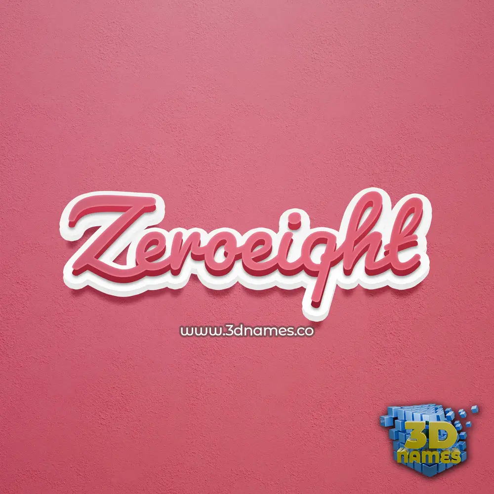 zeroeiqht in Red Scribble style - 3D name wallpaper