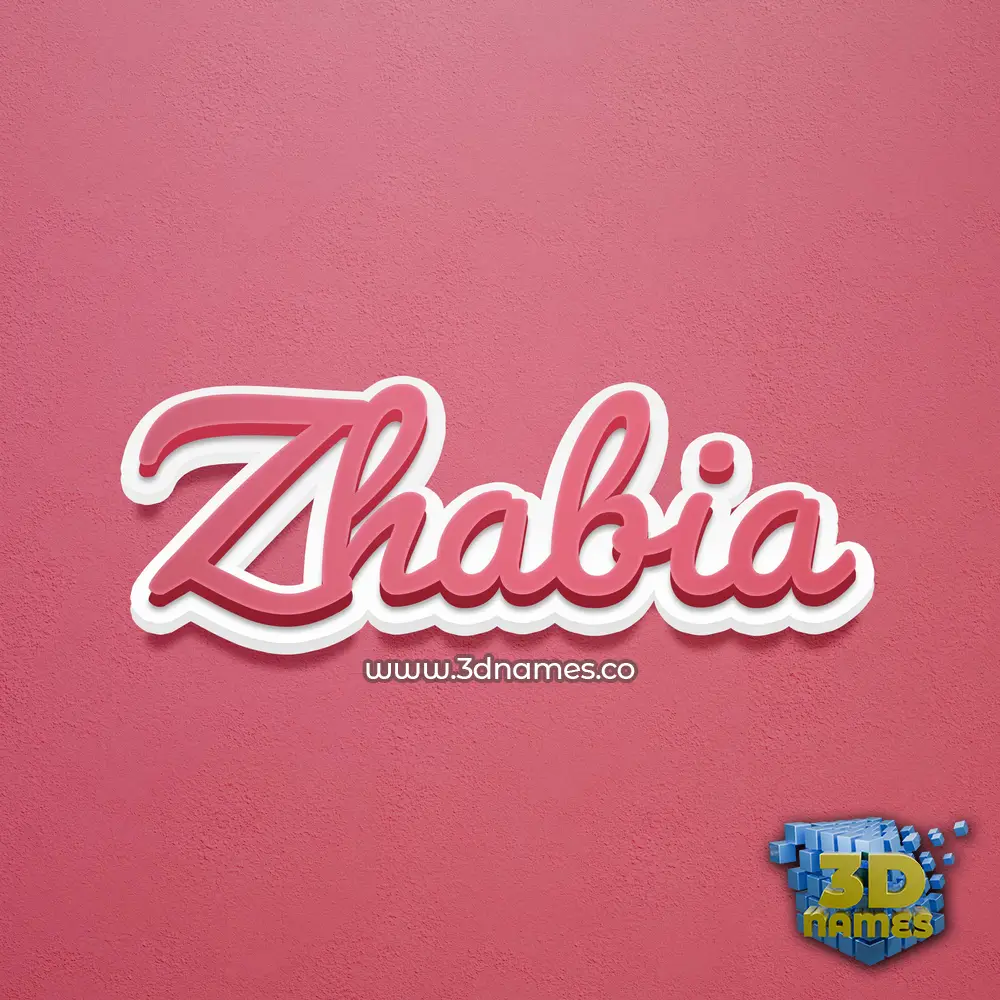 zhabia in Red Scribble style - 3D name wallpaper