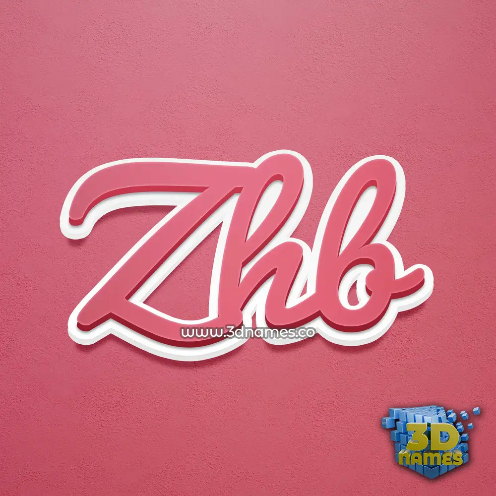 zhb in Red Scribble style - 3D name wallpaper zhb in Red Scribble style - 3D name wallpaper