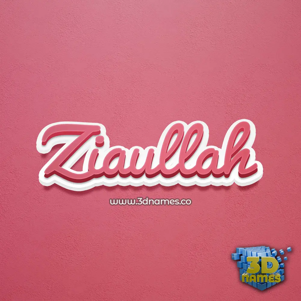 ziaullah in Red Scribble style - 3D name wallpaper
