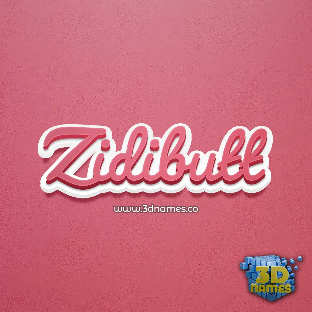 zidibutt in Red Scribble style - 3D name wallpaper