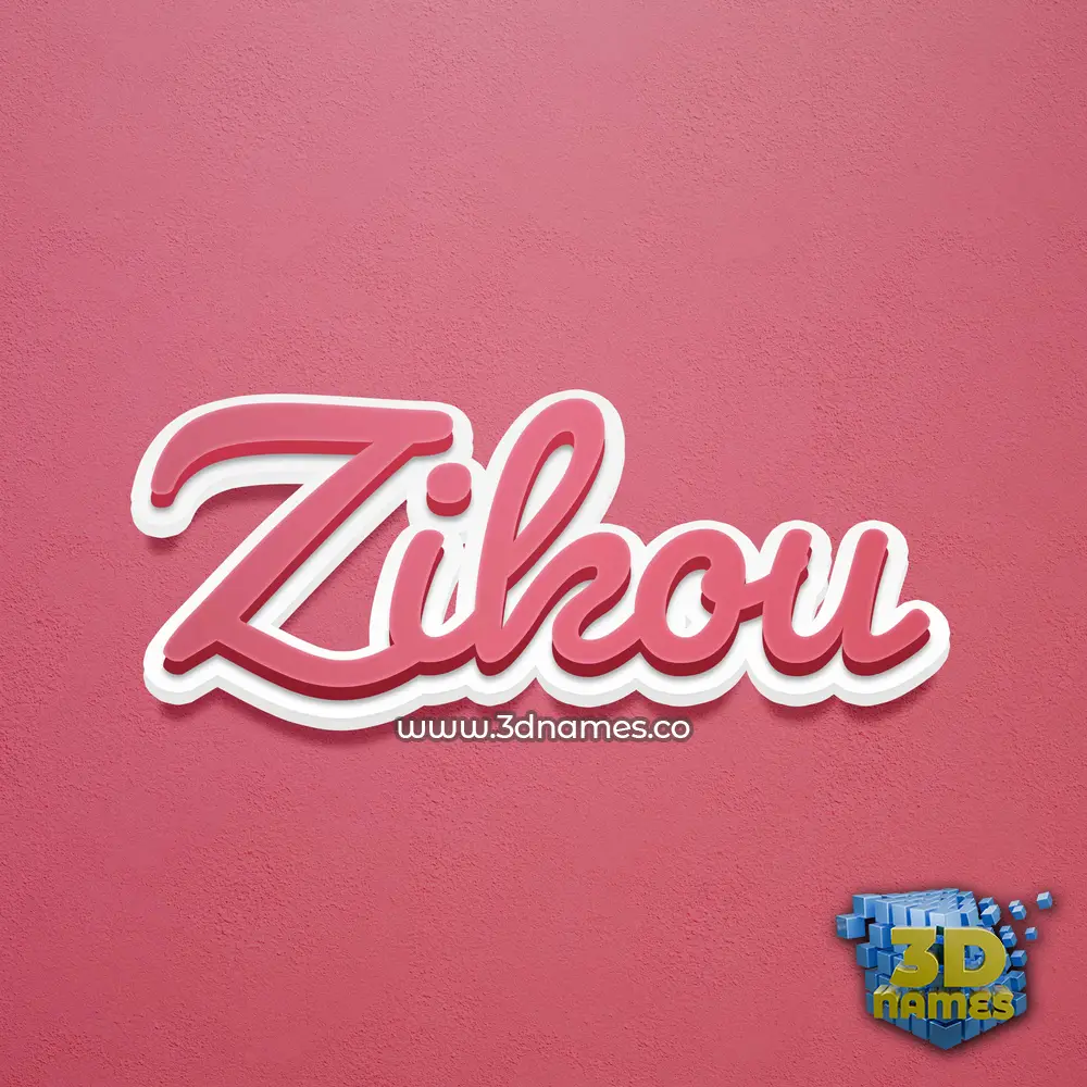 zikou in Red Scribble style - 3D name wallpaper