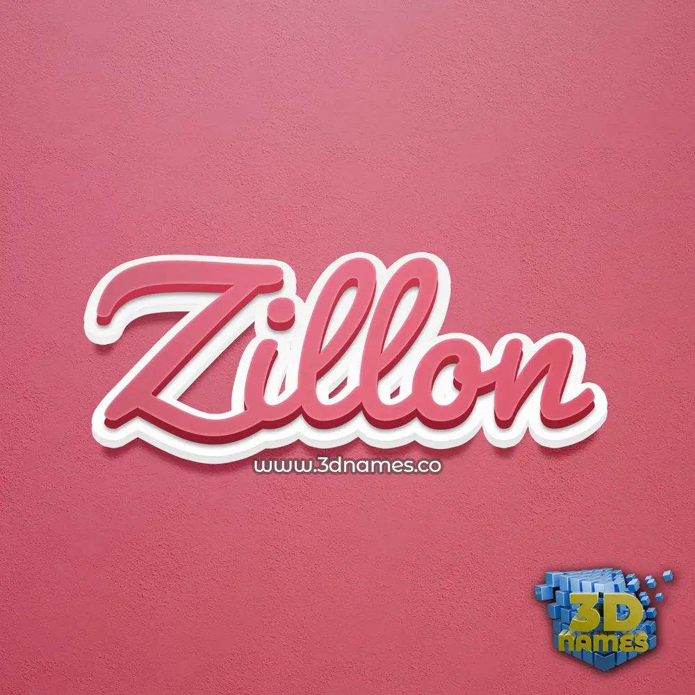 zillon in Red Scribble style - 3D name wallpaper