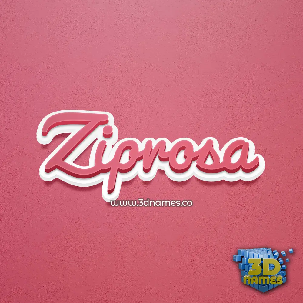 ziprosa in Red Scribble style - 3D name wallpaper