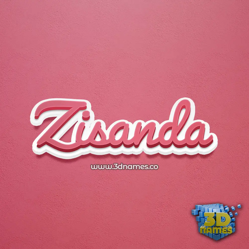 zisanda in Red Scribble style - 3D name wallpaper