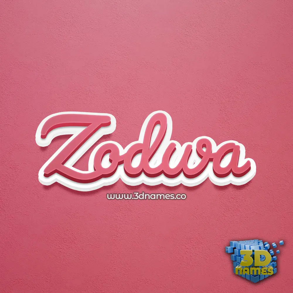 zodwa in Red Scribble style - 3D name wallpaper