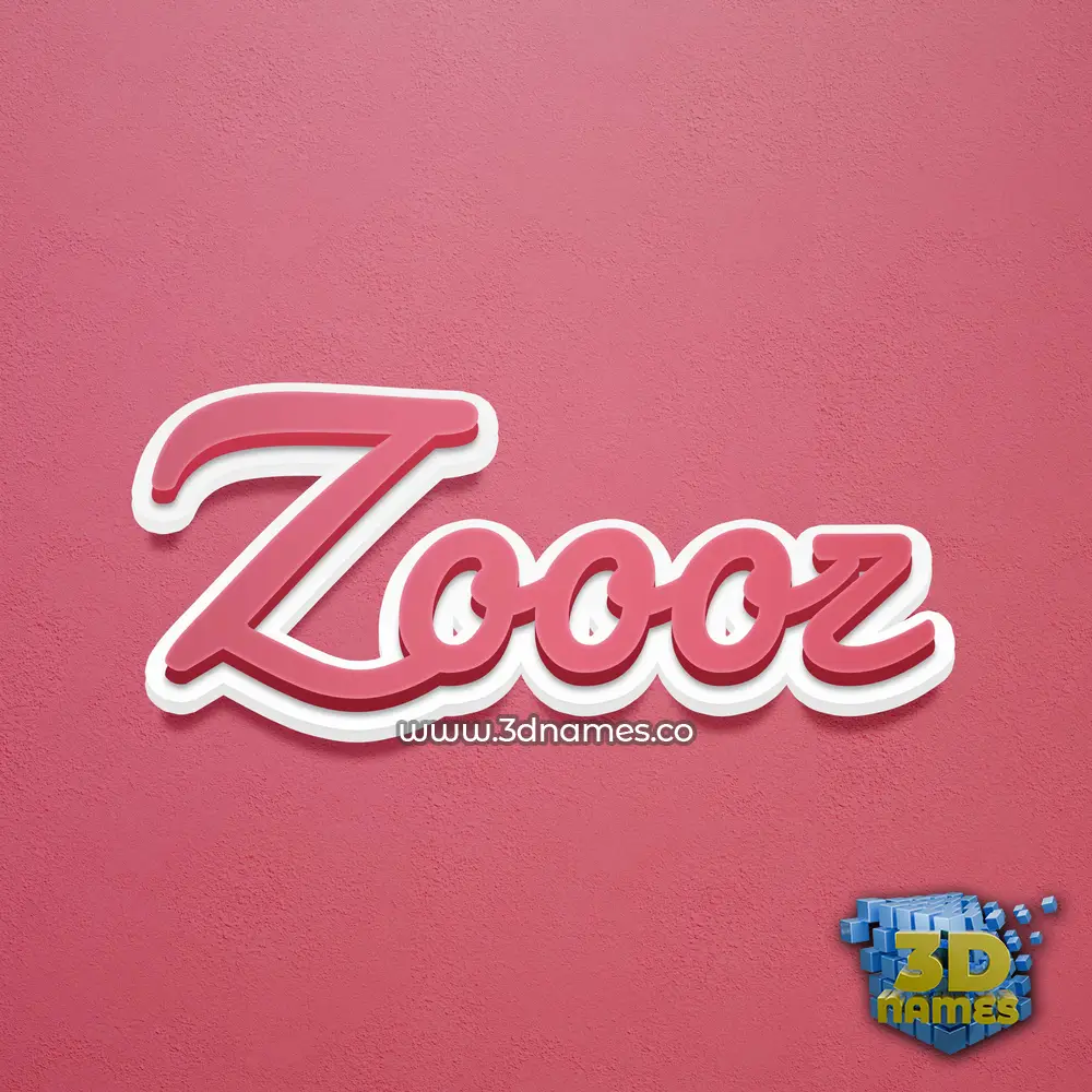 zoooz in Red Scribble style - 3D name wallpaper