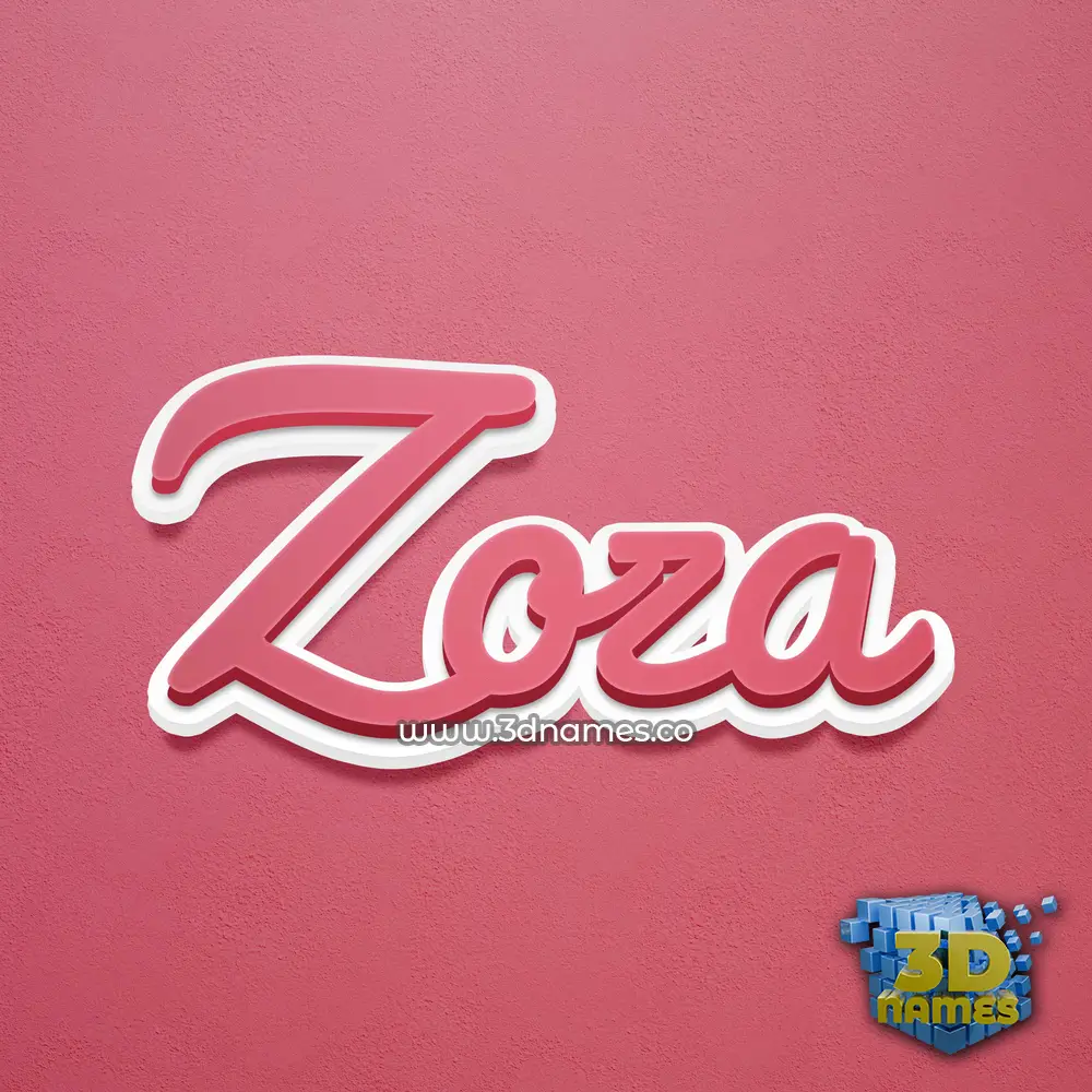 zoza in Red Scribble style - 3D name wallpaper