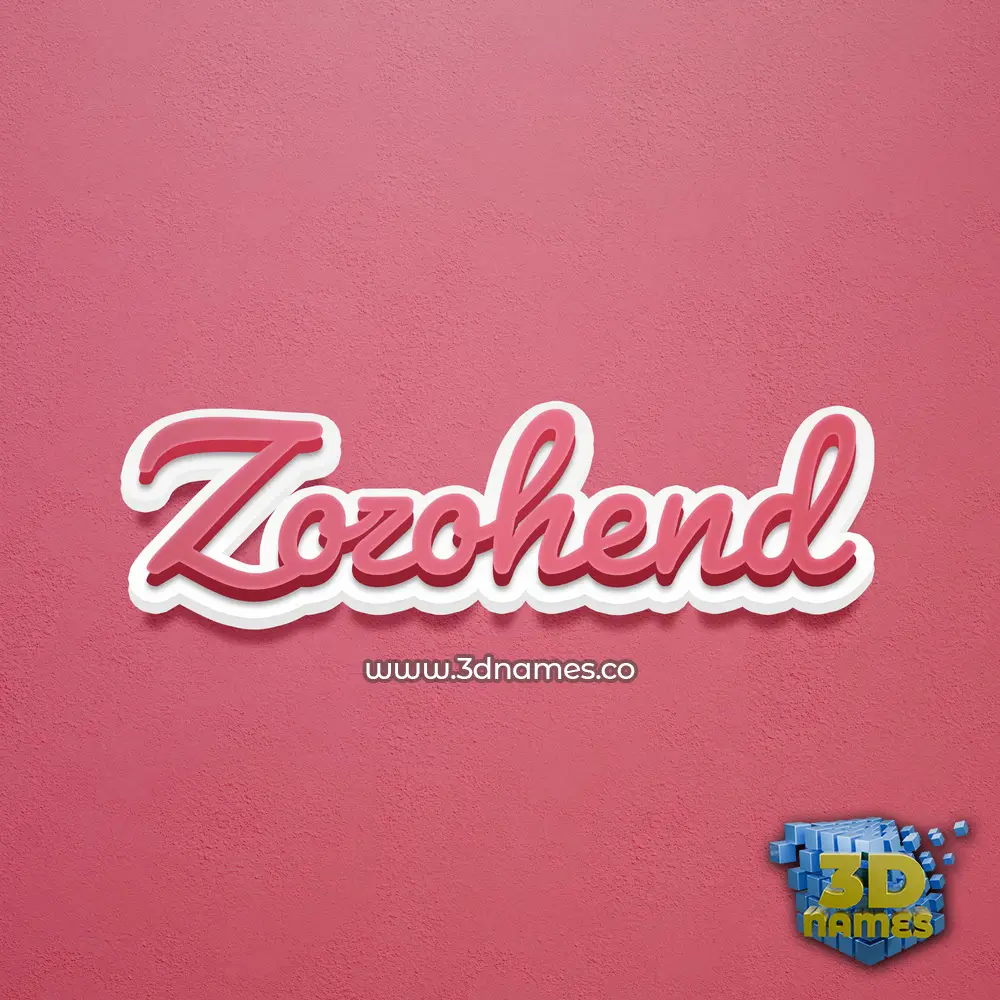 zozohend in Red Scribble style - 3D name wallpaper