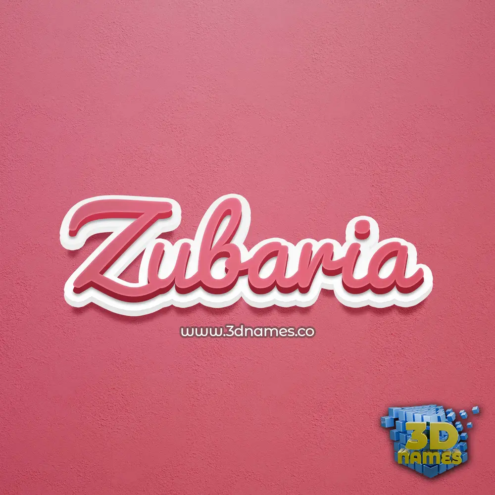 zubaria in Red Scribble style - 3D name wallpaper