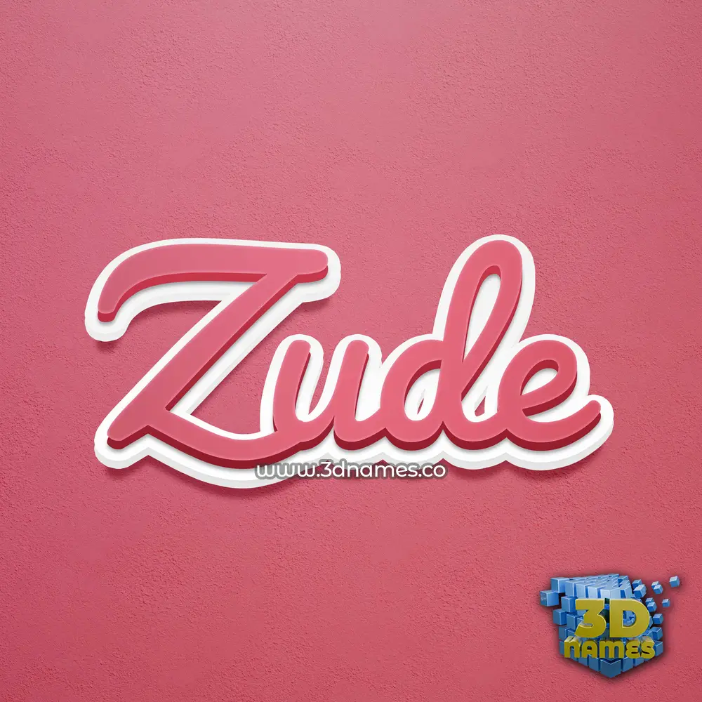 zude in Red Scribble style - 3D name wallpaper