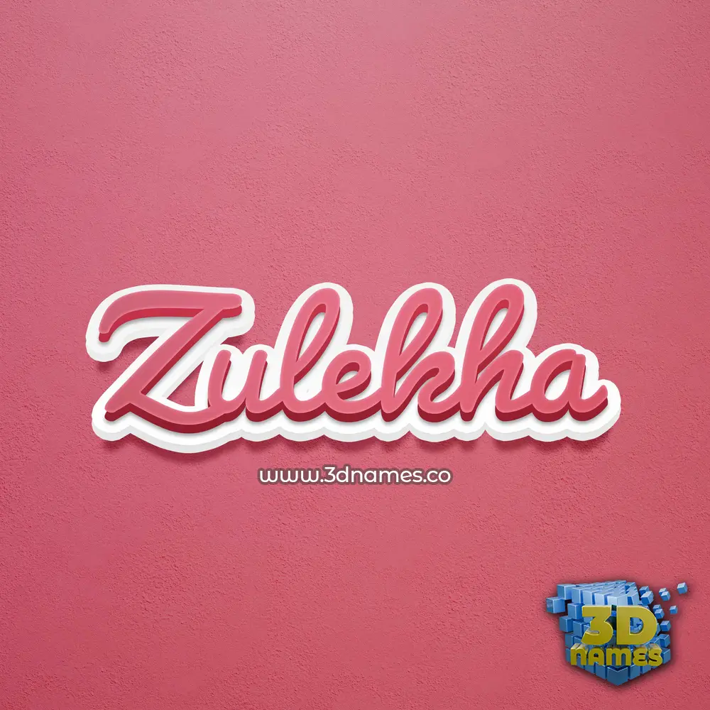 zulekha in Red Scribble style - 3D name wallpaper