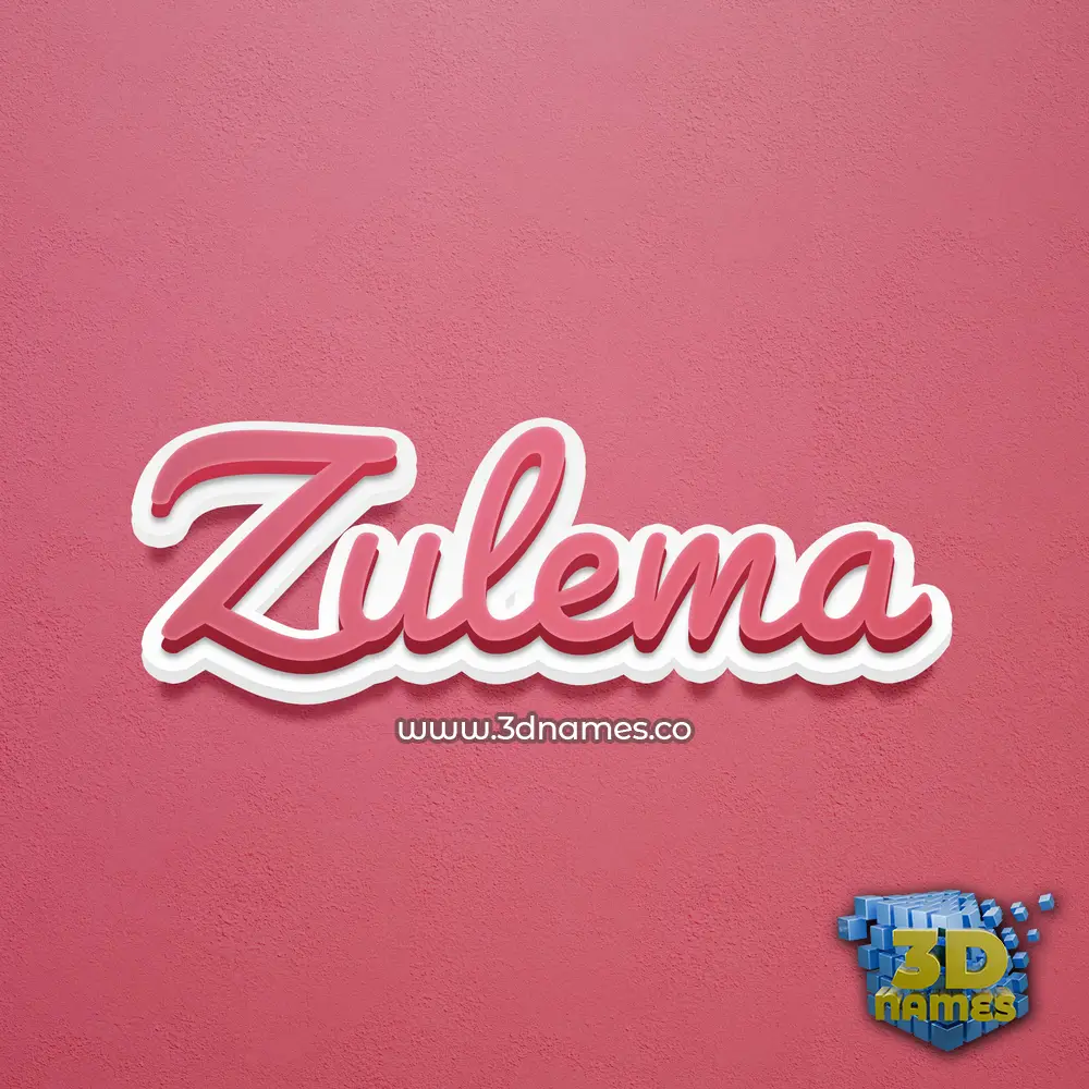 zulema in Red Scribble style - 3D name wallpaper