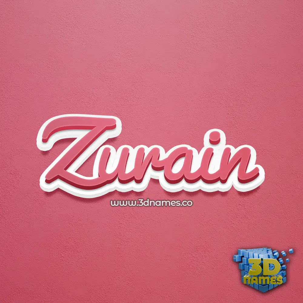 zurain in Red Scribble style - 3D name wallpaper