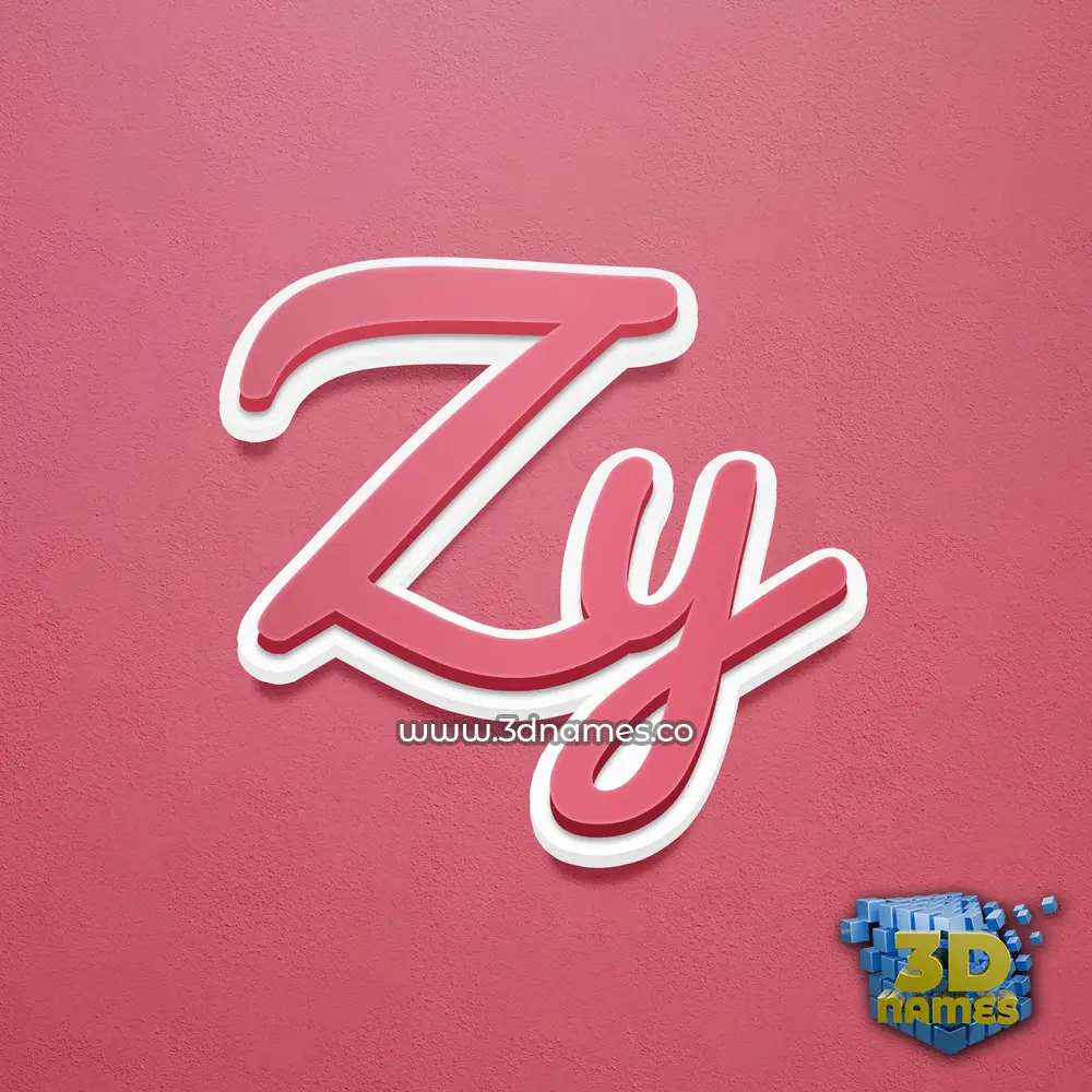 zy in Red Scribble style - 3D name wallpaper