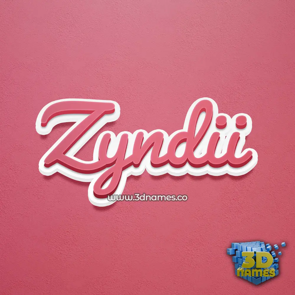 zyndii in Red Scribble style - 3D name wallpaper