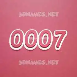 0007 in Red Scribble style - 3D name wallpaper