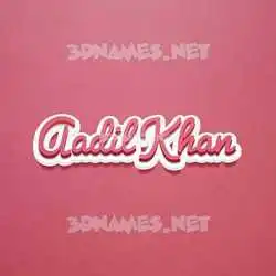 aadil khan in Red Scribble style - 3D name wallpaper