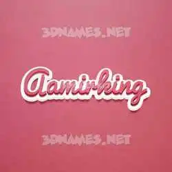 aamirking in Red Scribble style - 3D name wallpaper