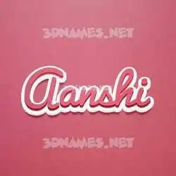 aanshi in Red Scribble style - 3D name wallpaper