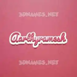 aarthyramesh in Red Scribble style - 3D name wallpaper