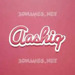 aashiq in Red Scribble style - 3D name wallpaper