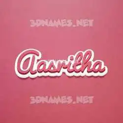 aasritha in Red Scribble style - 3D name wallpaper