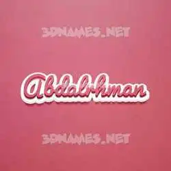 abdalrhman in Red Scribble style - 3D name wallpaper
