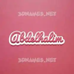 abdelhalim in Red Scribble style - 3D name wallpaper