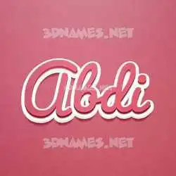 abdi in Red Scribble style - 3D name wallpaper