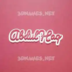 abdul haq in Red Scribble style - 3D name wallpaper