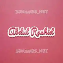 abdul rashid in Red Scribble style - 3D name wallpaper