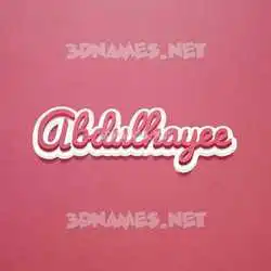 abdulhayee in Red Scribble style - 3D name wallpaper