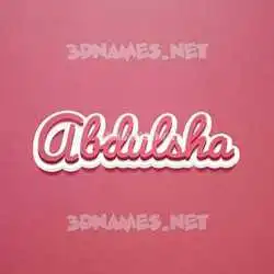 abdulsha in Red Scribble style - 3D name wallpaper