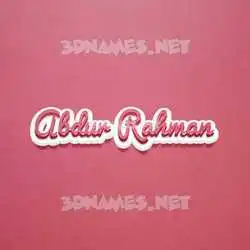 abdur rahman in Red Scribble style - 3D name wallpaper