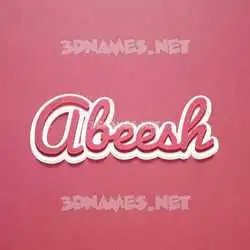 abeesh in Red Scribble style - 3D name wallpaper
