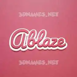 ablaze in Red Scribble style - 3D name wallpaper
