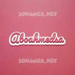 aboahmedsa in Red Scribble style - 3D name wallpaper