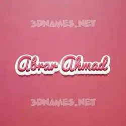 abrar ahmad in Red Scribble style - 3D name wallpaper