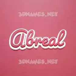 abreal in Red Scribble style - 3D name wallpaper