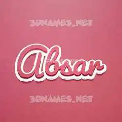 absar in Red Scribble style - 3D name wallpaper