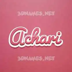 achari in Red Scribble style - 3D name wallpaper