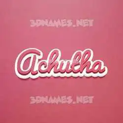 achutha in Red Scribble style - 3D name wallpaper